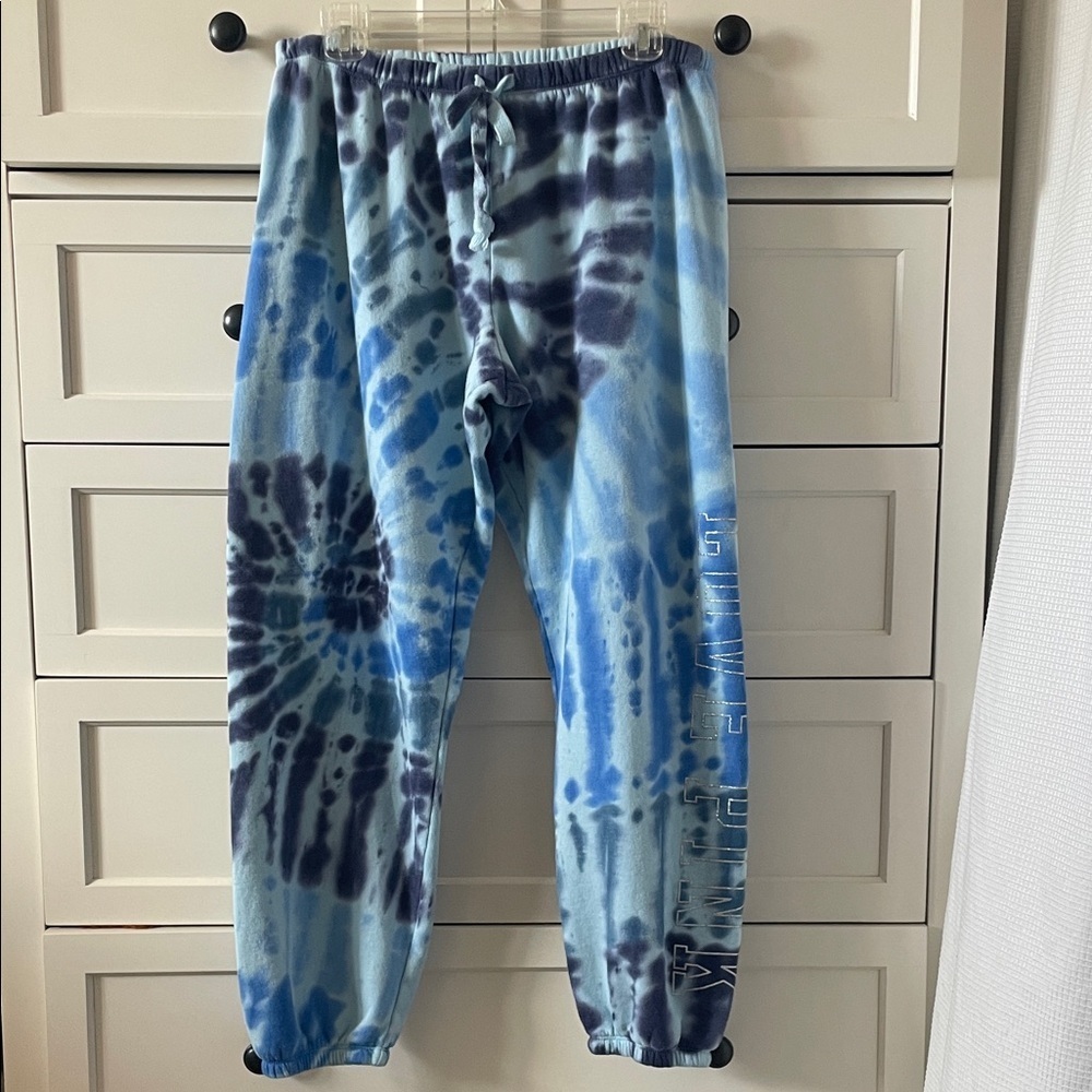 Victoria Secret PINK Women’s Blue Tie-Dye Sweatpants Joggers | Size XL
